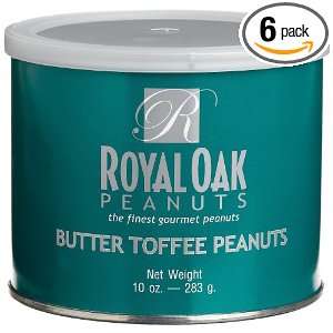 Royal Oak Gourmet Butter Toffee Peanuts, 10 Ounce Tins (Pack of 6 