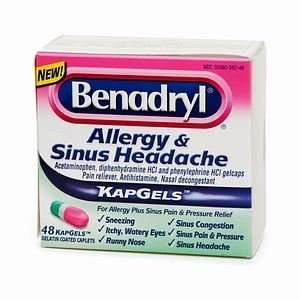  Benadryl Allergy & Sinus Headache Kapgels 48 ct Health 
