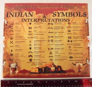 New Native American Symbols Guide Chart Interpretation 13x10 1/2 