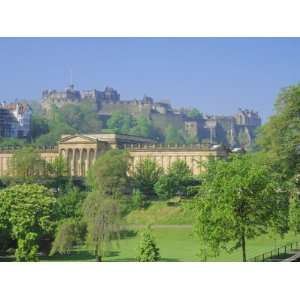  National Gallery and the Castle, Edinburgh, Lothian, Scotland 
