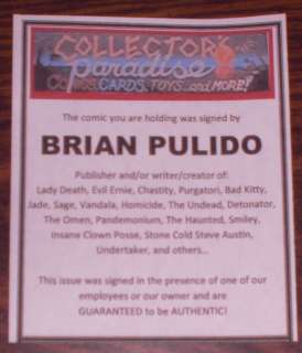 CHASTITY Heartbreaker #1   Signed Brian Pulido With COA  