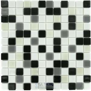  Mixes collection 1 x 1 recycled glass tile meshed backed 
