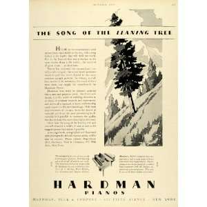  1928 Ad Musical Instruments Hardman Pianos Leaning Tree 