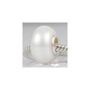  Solid Sterling Silver & FRESH WATER PEARL bead charm, fits 