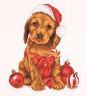Christmas Puppy   Thea Gouverneur New Counted Cross Stitch Kit w/16 Ct 