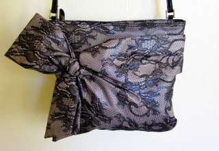 VALENTINO Garavani Poudre Black Lace Crossbody Bow Bag Purse Reg $995 