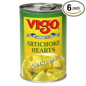 Vigo Quartered Artichokes, 14 ounces (Pack of6)  Grocery 