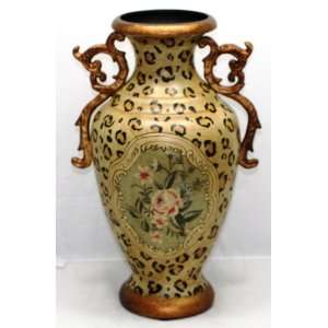    Ceramic & Poly Resin Hand Painted Urn centerpiece