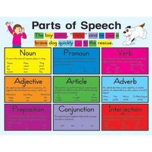  12 Pack CARSON DELLOSA PARTS OF SPEECH LAMINATED CHARTLET 