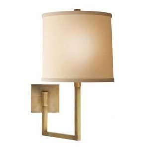  Large Aspect Articulating Sconce in Soft Brass with Ivory 