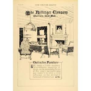  1919 Ad Rittinger Salon Furniture Artist J. R. Vennell 