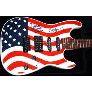  AMERICA Autographed USA FLAG Signed Guitar & Exact Proof 