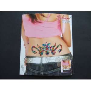  Crystal Lower Back Temporary Tattoo 04   Snakes On Crown 