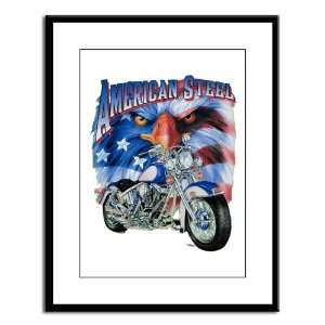  Large Framed Print American Steel Eagle US Flag and 