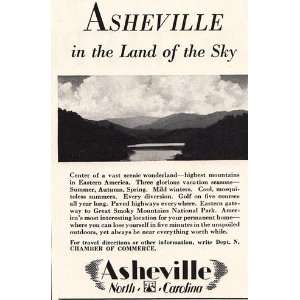  Print Ad 1933 Asheville North Carolina Chamber of 