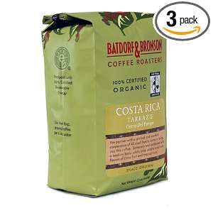 Batdorf & Bronson Costa Rica, Organic Whole Bean Coffee, 12 Ounce Bags 