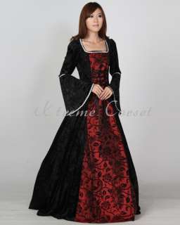 Victorian Vintage Renaissance Gown Dress Gothic Outerwear Ball Gown 