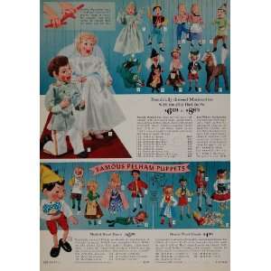 1962 Toy Ad Hazelle Marionettes Pelham Puppets Wood   Original Print 