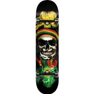 Speed Demon Skull Mob Complete Skateboard (Rasta, 7.7 Inch) (Mar. 15 