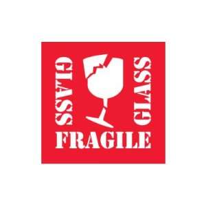  SHPDL1282   Fragile   Glass Labels, 4 x 4