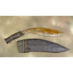 Kukri Bhojpure Gurkha Fighting Knife & Soft Leather Scabbard  Unmarked
