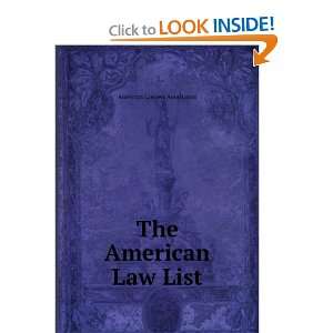  The American Law List American Lawyers Association Books