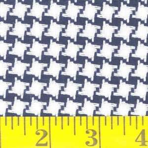  56 Wide Rayon Suiting Navy Houndstooth Fabric By The 