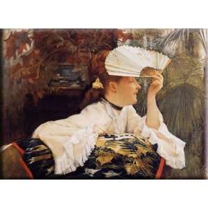  The Fan 30x22 Streched Canvas Art by Tissot, James Jacques 
