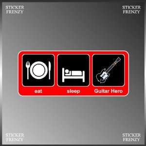 Eat Sleep Guitar Hero Video Games XBOX PS3 Cool Vinyl Decal Bumper 