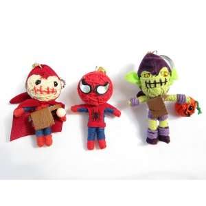 com Amazing Spiderman Set of 3 Voodoo String Doll Keychain Spiderman 