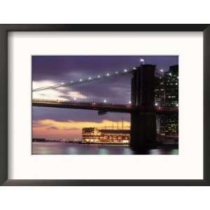  Brooklyn Bridge and South Street Seaport, NYC Framed 