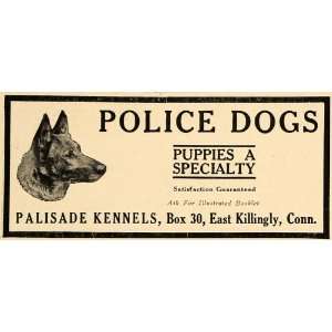  1917 Ad Police Dog Palisade Kennels German Shepherd 