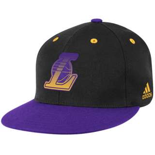 adidas Los Angeles Lakers Black Purple Vibe Flat Brim Flex Hat 