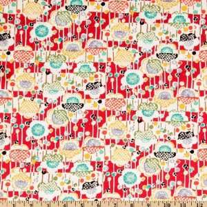  56 Wide Imogene Yellow/Red Fabric By The Yard Arts 