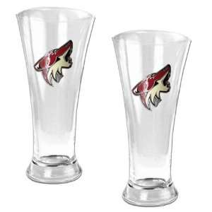  Phoenix Coyotes Set of Two Pilsner Beer Glasses Sports 