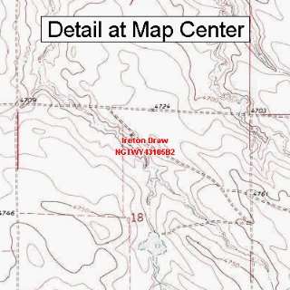 USGS Topographic Quadrangle Map   Ireton Draw, Wyoming (Folded 