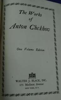 Work of Anton Chekhov 1929 Leather Book Walter J Black  