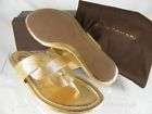 Elie Tahari Clea Metallic Leather Thong Sandal Shoes Go