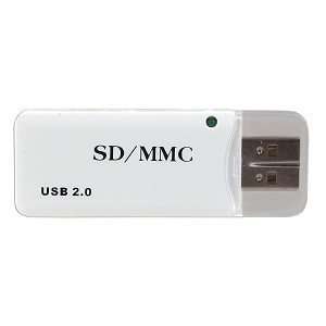  USB 2.0 SD/MMC Card Reader/Writer (White) Electronics