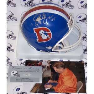  John Elway Hand Signed Broncos Mini Helmet Sports 