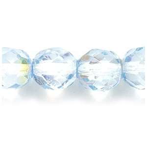   Glass Bead, Faceted Round, Pale Sapphire Aurora Borealis Coating, 100