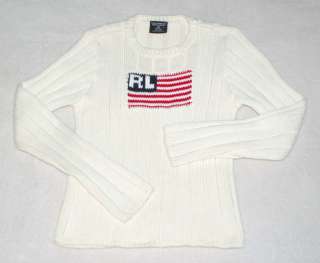 Girls Ralph Lauren Flag Sweater RL Size XL (Fits also Womens Small or 
