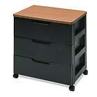 Drawer Storage Chest Closet Furniture with Wheel Black HG 553