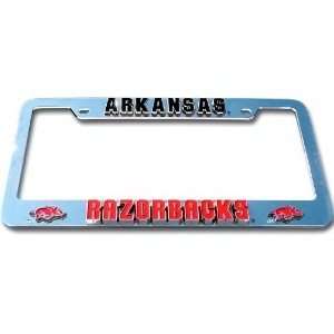  Arkansas Razorbacks Chrome 3D Auto License Plate Frame 