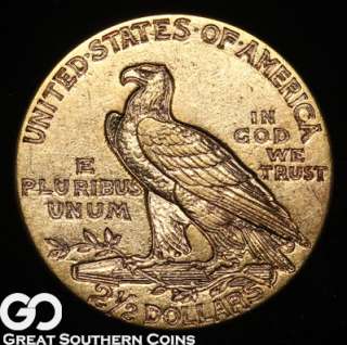 1915 $2.5 GOLD Indian Quarter Eagle AU  