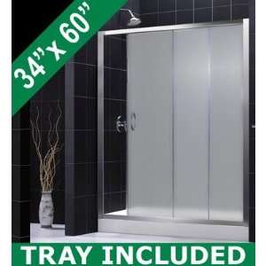 DreamLine INFINITY 56 60 Frosted Glass Shower Door &  Base Kit 