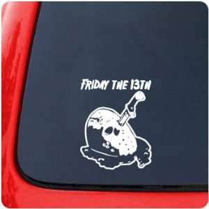 Jason Voorhees Text and Mask with Knife Friday the 13th Decal Sticker 
