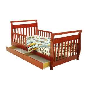  Dream on Me Sleigh Toddler Bed w/ Trundle Cherry Baby