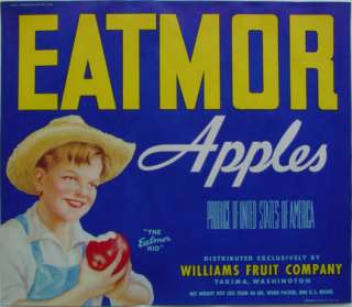 Eatmor Vintage Apple Crate Label Yakima, Washington  