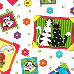 Caterwauling Tales quilt fabric by Sue Marsh for RJR, scrapbook toss 